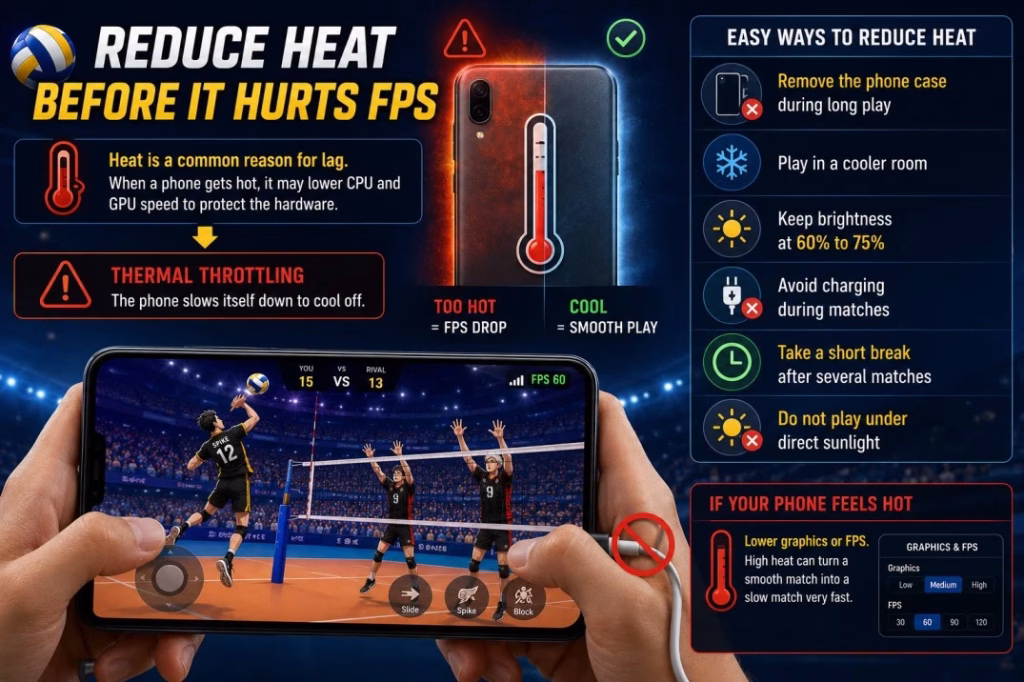 The Spike Mod APK, Best Settings for Smooth Gameplay in The Spike Mod APK: Lag-Free Guide 6 Reduce Heat Before It Hurts